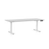 Výškově nastavitelný stůl OfficeTech D, 180 x 80 cm, bílá podnož, světle šedá