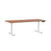 Výškově nastavitelný stůl OfficeTech D, 180 x 80 cm, bílá podnož, třešeň