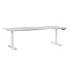 Výškově nastavitelný stůl OfficeTech D, 200 x 80 cm, bílá podnož, světle šedá