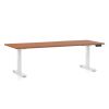 Výškově nastavitelný stůl OfficeTech D, 200 x 80 cm, bílá podnož, třešeň