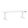 Výškově nastavitelný stůl OfficeTech D, 200 x 80 cm, bílá podnož, bílá