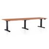 Výškově nastavitelný stůl OfficeTech Long, 260 x 80 cm, černá podnož, třešeň