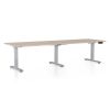 Výškově nastavitelný stůl OfficeTech Long, 260 x 80 cm, šedá podnož, dub