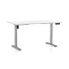 Výškově nastavitelný stůl OfficeTech B, 120 x 80 cm, šedá podnož, bílá