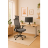 Výškově nastavitelný stůl OfficeTech B, 120 x 80 cm, šedá podnož, dub