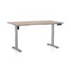 Výškově nastavitelný stůl OfficeTech B, 120 x 80 cm, šedá podnož, dub