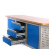 Dílenský stůl Solid Compact+ se zásuvkami, 170 × 60 × 86,5 cm, modrá - ral 5012
