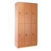 Dřevěná šatní skříňka Visio - 6 boxů, 90 x 45 x 185 cm, cylindrický zámek, buk