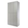 Dřevěná šatní skříňka Visio LUX - 6 boxů, 90 x 45 x 185 cm, cylindrický zámek, šedá