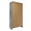 Dřevěná šatní skříňka Visio LUX - 6 boxů, 90 x 45 x 185 cm, cylindrický zámek, šedá