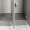 Dřevěná šatní skříňka Visio LUX - 6 boxů, 90 x 45 x 185 cm, cylindrický zámek, šedá