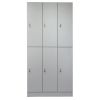 Dřevěná šatní skříňka Visio LUX - 6 boxů, 90 x 45 x 185 cm, cylindrický zámek, šedá