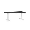 Výškově nastavitelný stůl OfficeTech D, 160 x 80 cm, bílá podnož, černá