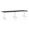 Výškově nastavitelný stůl OfficeTech Long, 260 x 80 cm, bílá podnož, černá