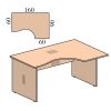 Ergonomický stůl Impress 160 x 90 cm, pravý, dub sonoma