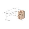 Kontejner Impress 40,6 x 60 cm - 4 zásuvky (ke stolu Impress 73 cm), dub sonoma