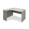Rohový stůl SimpleOffice 140 x 120 cm, levý, dub světlý / šedá