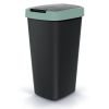 Odpadkový koš s barevným víkem, 25 l, zelená / černá