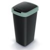 Odpadkový koš s barevným víkem, 25 l, zelená / černá