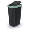Odpadkový koš s barevným víkem, 45 l, zelená / černá