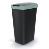 Odpadkový koš s barevným víkem, 45 l, zelená / černá
