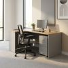 Sestava kancelářského nábytku SimpleOffice 2, 140 cm, levá, šedá / ořech vlašský