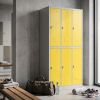 Kovová šatní skříňka - 6 boxů, 90 x 45 x 185 cm, otočný zámek, žlutá - ral 1023