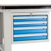 Dílenský stůl Solid MDF-42, 150 cm, 2 závěsné boxy, černá