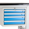Dílenský stůl Solid MDF-34, 150 cm, 2 závěsné boxy, černá