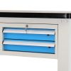 Dílenský stůl Solid MDF-32, 210 cm, 2 závěsné boxy, černá