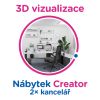 3D vizualizace Creator: 2× kancelář, max. 12 pracovních míst