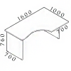 Ergonomický stůl Visio 160 x 100 cm, pravý, javor