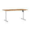 Výškově nastavitelný stůl OfficeTech A, 160 x 80 cm, bílá podnož, dub zlatý