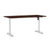 Výškově nastavitelný stůl OfficeTech A, 160 x 80 cm, bílá podnož, wenge
