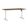 Výškově nastavitelný stůl OfficeTech A, 160 x 80 cm, bílá podnož, dub silverjack