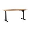 Výškově nastavitelný stůl OfficeTech A, 160 x 80 cm, černá podnož, dub kraft