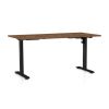 Výškově nastavitelný stůl OfficeTech A, 160 x 80 cm, černá podnož, dub silverjack