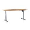 Výškově nastavitelný stůl OfficeTech A, 160 x 80 cm, šedá podnož, dub kraft