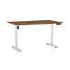 Výškově nastavitelný stůl OfficeTech B, 120 x 80 cm, bílá podnož, dub silverjack