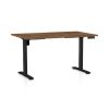 Výškově nastavitelný stůl OfficeTech B, 120 x 80 cm, černá podnož, dub silverjack
