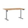 Výškově nastavitelný stůl OfficeTech B, 120 x 80 cm, šedá podnož, dub kraft