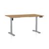 Výškově nastavitelný stůl OfficeTech B, 120 x 80 cm, šedá podnož, dub kamenný