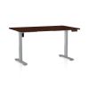 Výškově nastavitelný stůl OfficeTech B, 120 x 80 cm, šedá podnož, wenge