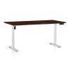 Výškově nastavitelný stůl OfficeTech B, 160 x 80 cm, bílá podnož, wenge