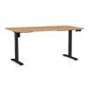 Výškově nastavitelný stůl OfficeTech B, 160 x 80 cm, černá podnož, dub kraft