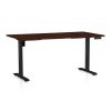 Výškově nastavitelný stůl OfficeTech B, 160 x 80 cm, černá podnož, wenge
