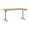 Výškově nastavitelný stůl OfficeTech B, 160 x 80 cm, šedá podnož, dub kraft