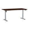 Výškově nastavitelný stůl OfficeTech B, 160 x 80 cm, šedá podnož, wenge