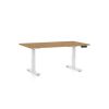 Výškově nastavitelný stůl OfficeTech C, 120 x 80 cm, bílá podnož, dub kamenný