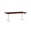 Výškově nastavitelný stůl OfficeTech C, 160 x 80 cm, bílá podnož, wenge